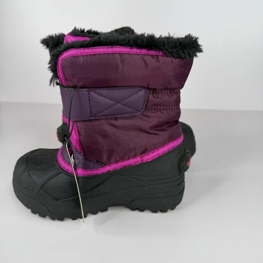 Sorel‎ Snow Commander Boots Girls Size 11 Purple Insulated Faux Fur Winter